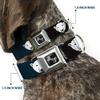 Dog Collar Seatbelt Buckle Polar Bear Repeat Black Blue Fade 11 to 17 Inches 1.0 Inch Wide view 2
