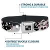 Dog Collar Seatbelt Buckle Punk Heart Cross Bones Splatter Black White 15 to 26 Inches 1.0 Inch Wide view 4
