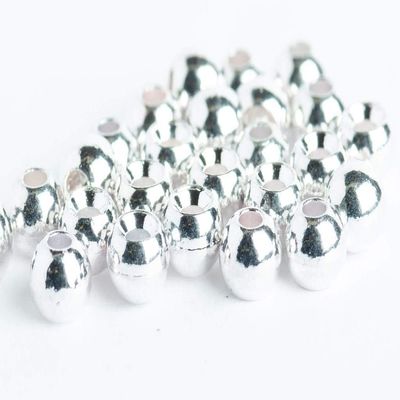 Blue Wing Olive Tungsten Beads for Fly Tying - 100 Pack (Silver, 3.8 mm (13/64"))
