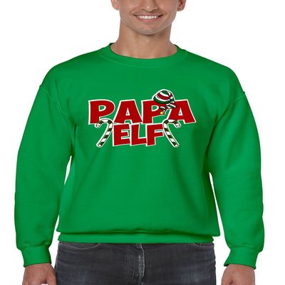 ALLNTRENDS Men's Crewneck Papa Elf Ugly Christmas Top (M, Irish Green)