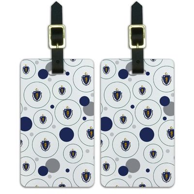 Graphics & More Luggage Suitcase Carry-on Id Tags Massachusetts State Flag, White, One Size
