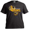NCAA Virginia Commonwealth Rams Basketball Logo Short Sleeve Comfort Color Tee, Medium,Black view 1
