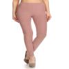 Leggings Depot Womens 1" Waistband High Waisted Solid Leggings Pants (Full Length, Mauve, One Size) view 2
