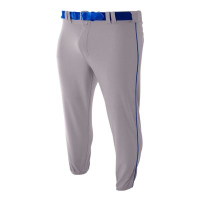 A4 Sportswear Youth Medium Royal Blue with Black Side Piping Elastic Bottom Baseball Pants