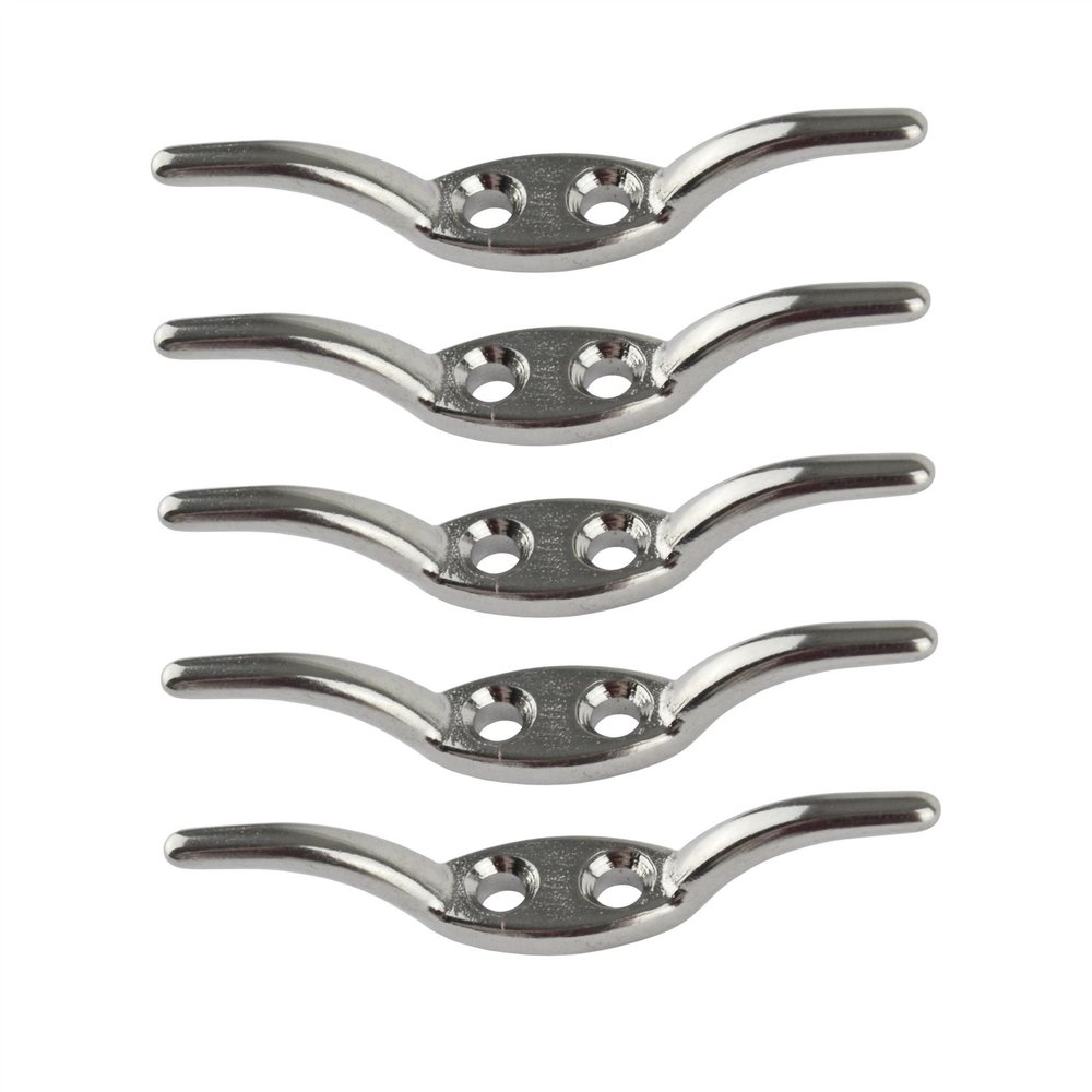 AB Tools Rope Cleat 2-1/2" Stainless Steel Marine Grade 5 Pack 316 Boat Washing Line DK77