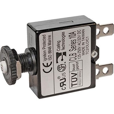 Blue Sea Push Button Thermal with Quick Connect Terminals (15 Amp) Size: 15 Amp, Model: , Outdoor/Garden Store, Repair & Hardware