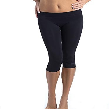 Active-FIT 610215 Black Womens Sports Pants Below The Knee, 100% Made in Europe (M/L)