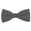 K. Alexander Solid Charcoal Bow Tie Men's Satin Pre-tied Formal Tuxedo Bow with Adjustable Band view 1