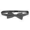 K. Alexander Solid Charcoal Bow Tie Men's Satin Pre-tied Formal Tuxedo Bow with Adjustable Band view 2