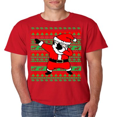 ALLNTRENDS Men's T Shirt Dabbing Santa Ugly Christmas Cool Xmas Tee (2XL, Red)