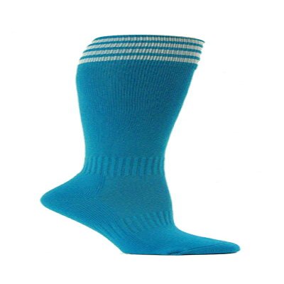 Bright Blue Striped Youth Football Soccer Sport Knee High Socks(1 Pair),White, Large