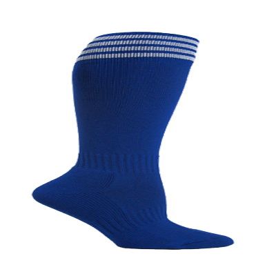 Blue Striped Youth Football Soccer Sport Knee High Socks(1 Pair), Whtie, Large