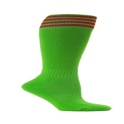 COUVER Bright Lime Green Striped Youth Football Soccer Sport Knee High Socks(1 Pair), Red, Large