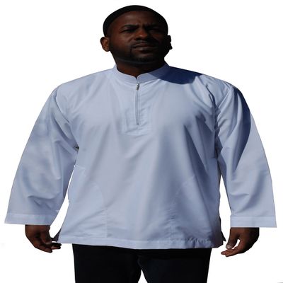 Mumtaz Long Sleeved Black Mens Shirt With Zipper Muslim Clothing Islamic (M)