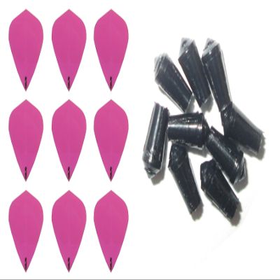 3 Sets of Ruthless R4X (Standard/Slim/Pear/Kite) Dart Flights Plus 3 Sets of Black Nylon Dart Flight Protectors (Fluro Pink Kite)