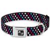 Dog Collar Seatbelt Buckle Mini Stars Black Pink Blue White 11 to 17 Inches 1.0 Inch Wide view 1