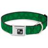 Dog Collar Seatbelt Buckle St Pats Clovers Scattered3 Greens 9 to 15 Inches 1.0 Inch Wide view 1