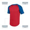 Augusta Sportswear Youth Wicking Short Sleeve Baseball Jersey Red/Royal S view 4