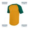 Augusta Sportswear Youth Wicking Short Sleeve Baseball Jersey Gold/Dark Green L view 4