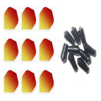 Retreiver 3 Sets of Vignette Transparent Standard Dart Flights Plus 3 Sets of Black Nylon Dart Flight Protectors (Orange Fad)