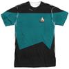 Star Trek Blue Uniform The Next Generation All-Over Front/Back T-Shirt, Medium view 1