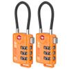 TSA Approved Cable Luggage Locks, Re-settable Combination with Alloy Body, Orange 2 Locks. view 1
