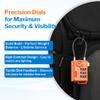 TSA Approved Cable Luggage Locks, Re-settable Combination with Alloy Body, Orange 2 Locks. view 4
