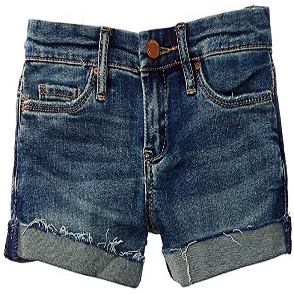 [BLANKNYC] girls Medium Blue Distressed Cuffed Denim Shorts, Dress Down Party, 8 US