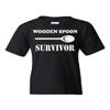 Wooden Spoon Survivor Youth T-Shirt Funny College Humor Tee Shirt Black Small view 1