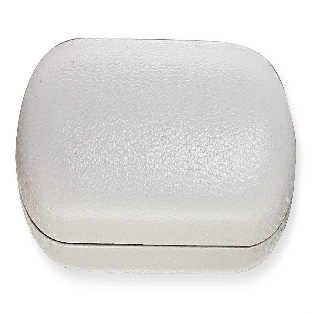 Hard Eyeglass Case For Women & Men, Small To Medium Frames, Faux Leather, White