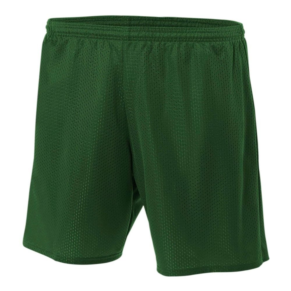 Adult Small Forrest Dark Green 9" Poly Mesh Moisture Wicking Athletic Shorts