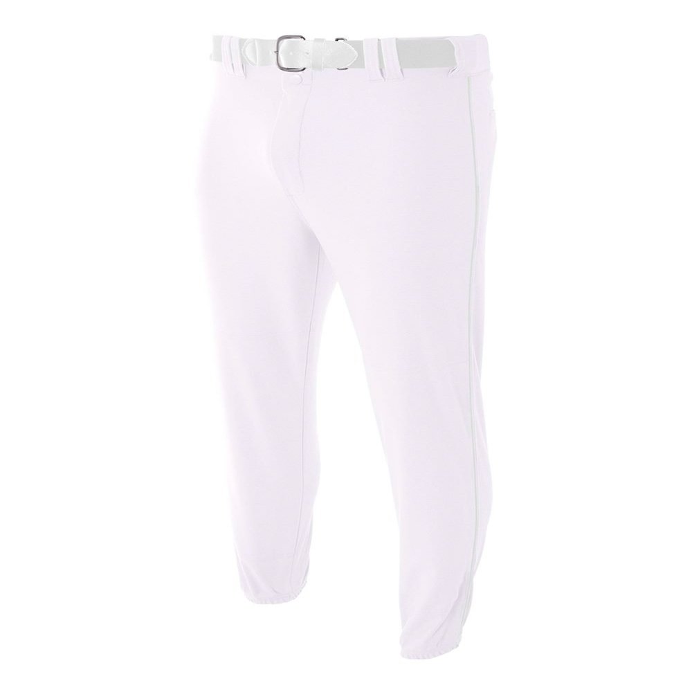 A4 Sportswear Youth Medium White Elastic Bottom Baseball Pants