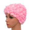 Medifier Lace Vintage Swim Cap Floral Petal Retro Style Bathing Caps for Women Rose (Pink 2) view 2