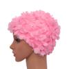 Medifier Lace Vintage Swim Cap Floral Petal Retro Style Bathing Caps for Women Rose (Pink 2) view 3