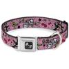 Buckle-Down Dog Collar Seatbelt Buckle Lucky Close Up Pink, Multicolor, 1" Wide - Fits 11-17" Neck - Medium (DC-W31218-M) view 1