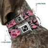 Buckle-Down Dog Collar Seatbelt Buckle Lucky Close Up Pink, Multicolor, 1" Wide - Fits 11-17" Neck - Medium (DC-W31218-M) view 2