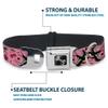 Buckle-Down Dog Collar Seatbelt Buckle Lucky Close Up Pink, Multicolor, 1" Wide - Fits 11-17" Neck - Medium (DC-W31218-M) view 4