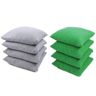 Get Outside Games 8 Classic Series Cornhole Bags All Weather/Weather Resistant (Gray & Green)