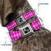 Dog Collar Seatbelt Buckle Argyle Pink Fuchsia Blue 13 to 18 Inches 1.5 Inch Wide view 2