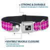 Dog Collar Seatbelt Buckle Argyle Pink Fuchsia Blue 13 to 18 Inches 1.5 Inch Wide view 4