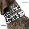 Dog Collar Seatbelt Buckle Like A Boss White Black 13 to 18 Inches 1.5 Inch Wide view 2