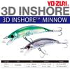 R1213-HGSH 3D Inshore Minnow, Color, Ghost Shad, 110mm 4-3/8" view 3