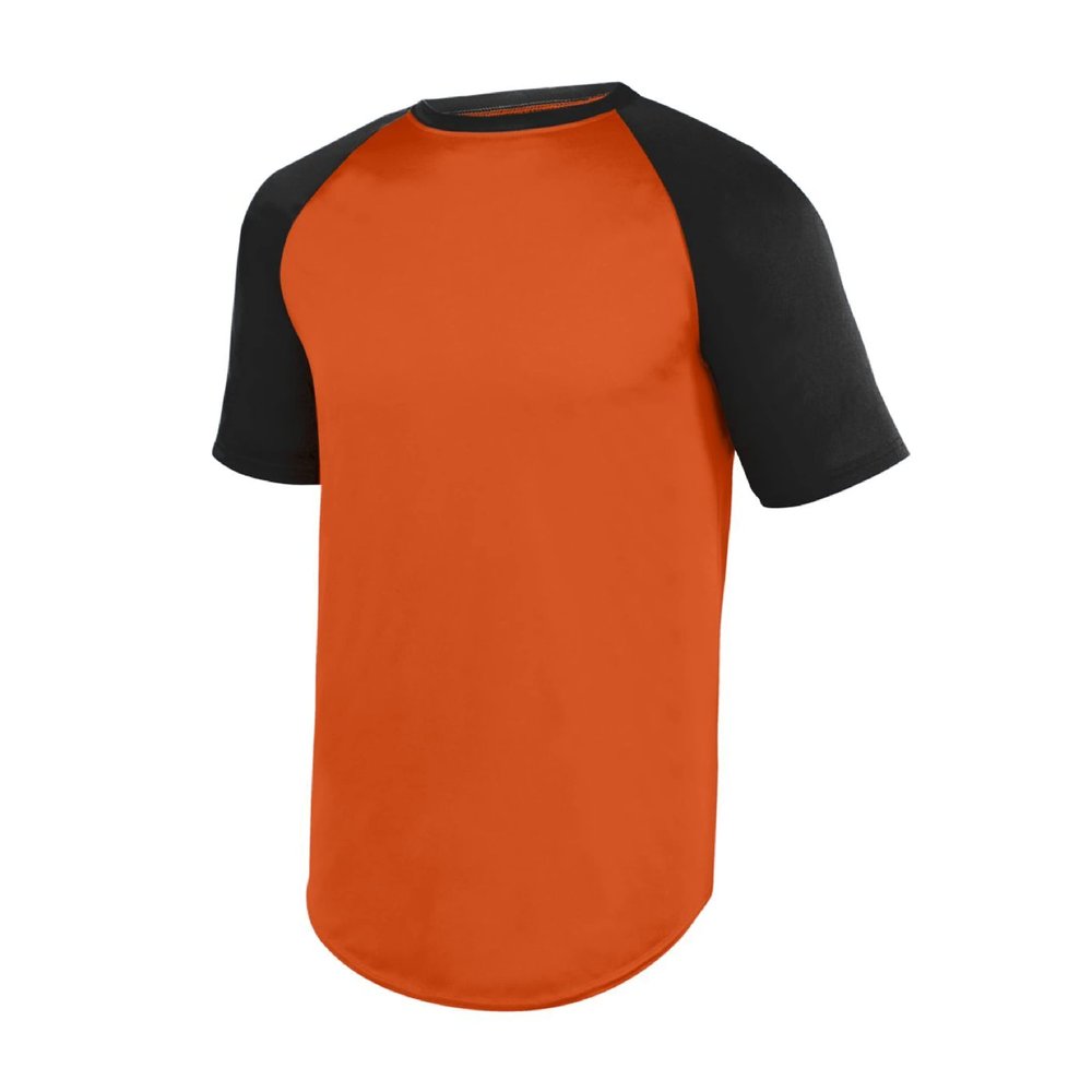 Augusta Sportswear Youth Wicking Short Sleeve Baseball Jersey Orange/Black S