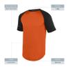 Augusta Sportswear Youth Wicking Short Sleeve Baseball Jersey Orange/Black S view 4