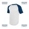 Augusta Sportswear Youth Wicking Short Sleeve Baseball Jersey White/Navy M view 4