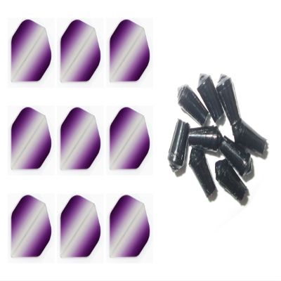 Retreiver 3 Sets of Vignette Transparent Standard Dart Flights Plus 3 Sets of Black Nylon Dart Flight Protectors (Purple Vertical)