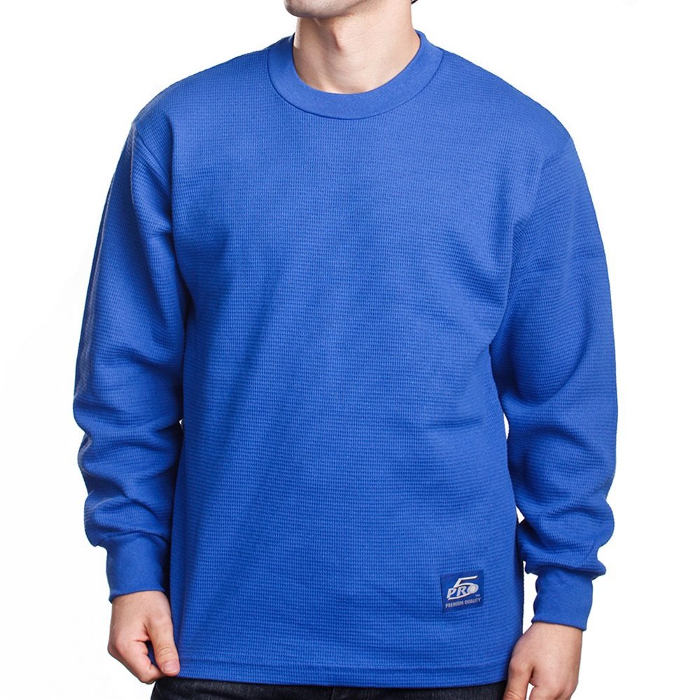 Mens Casual Long Sleeve Thermal, 5XL, Royal
