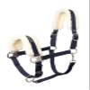 HORZE Howard Soft Fleece Padded Adjustable Polyester Horse Halter - Peacoat Dark Blue - Shetland view 1