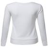 Awesome21 Glitter Smile Printed Long Sleeves Crew Neck Fashionable Sweatshirt White Size L view 2