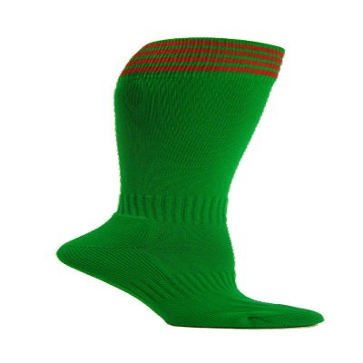 COUVER Kelly Green Striped Youth Football Soccer Sport Knee High Socks(1 Pair), Red, Large